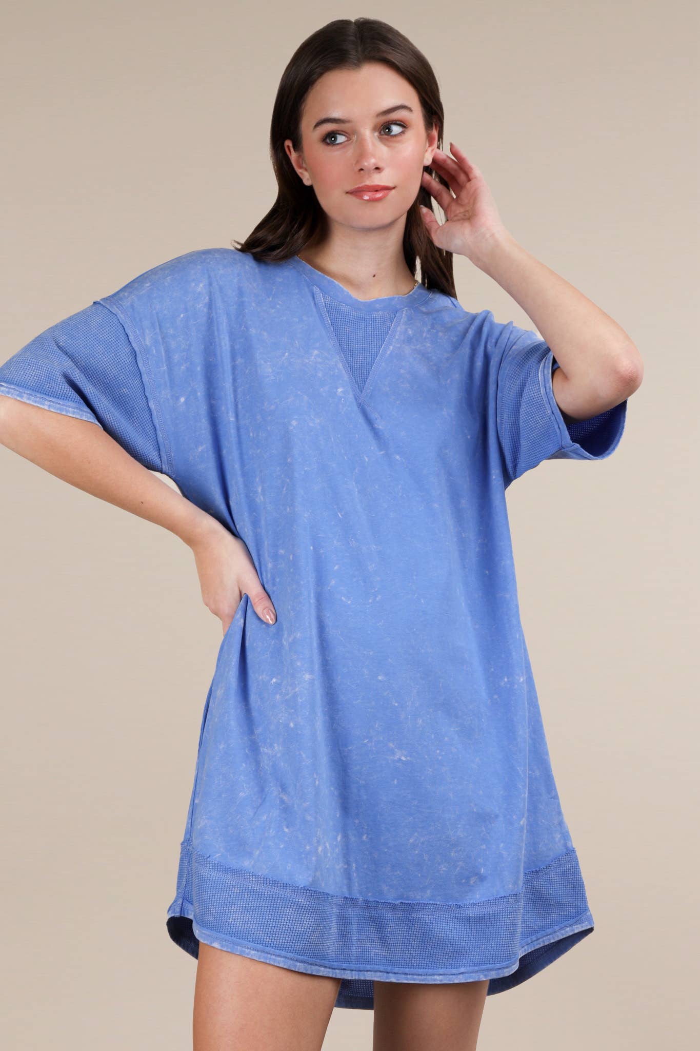 Macie Mineral Washed Comfy Knit Dress
