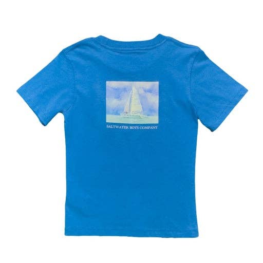 Bahama Sailboat Graphic Tee: Parisian Blue