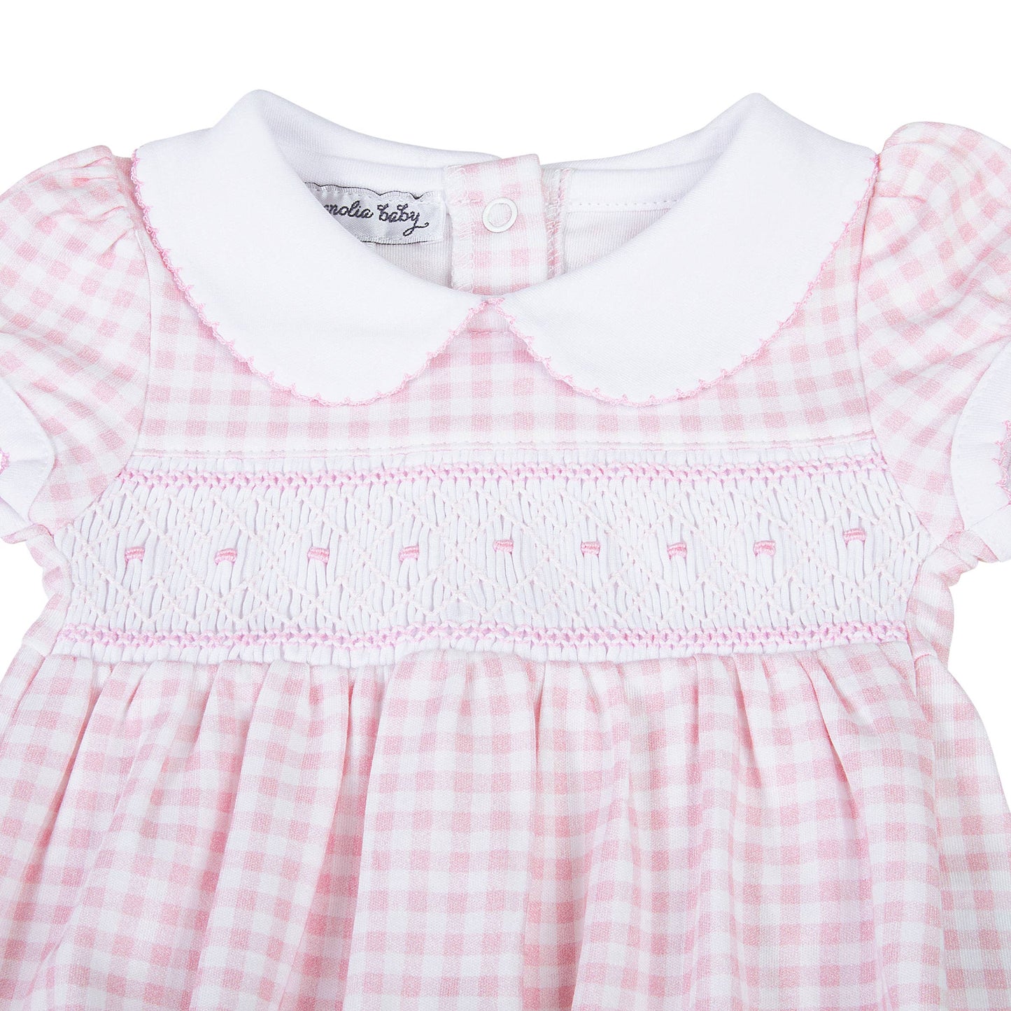 Mini Checks Smocked Collared S/S Girl Bubble
