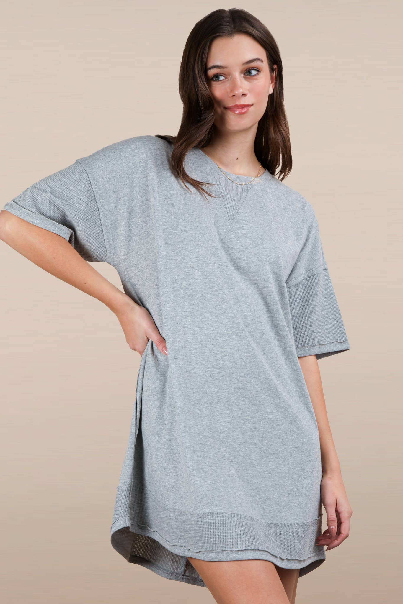 Macie Mineral Washed Comfy Knit Dress