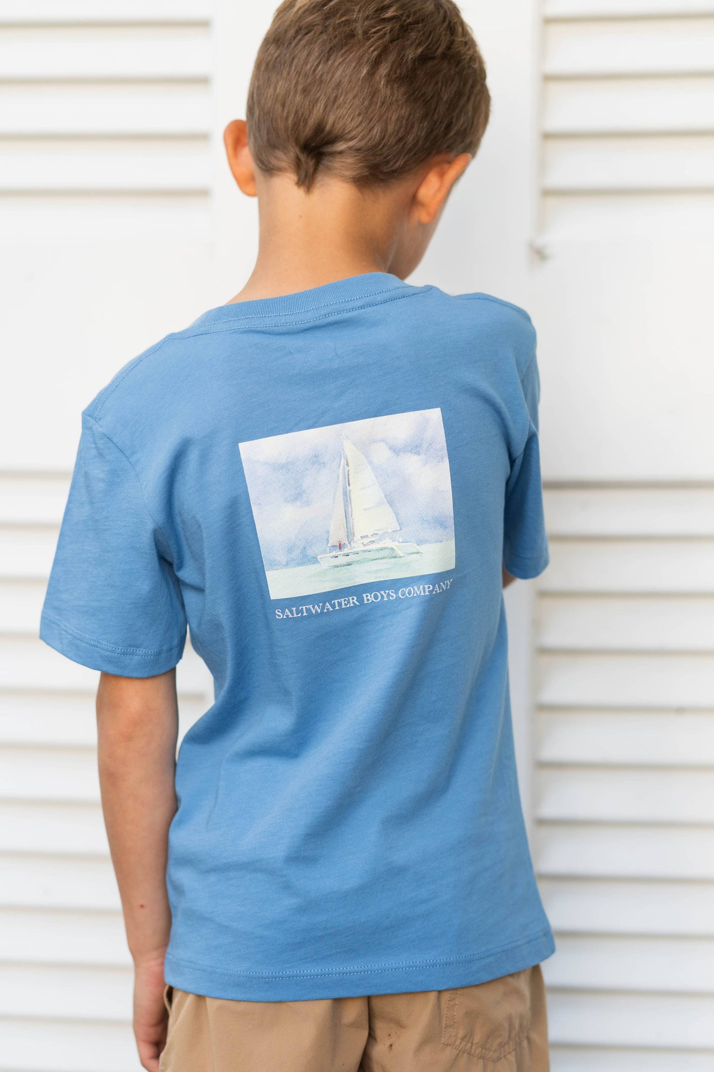 Bahama Sailboat Graphic Tee: Parisian Blue