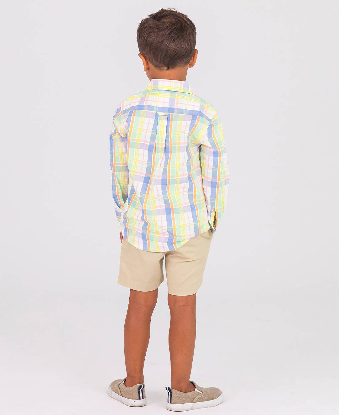 Clubhouse Rainbow Plaid Long Sleeve Button Down Shirt