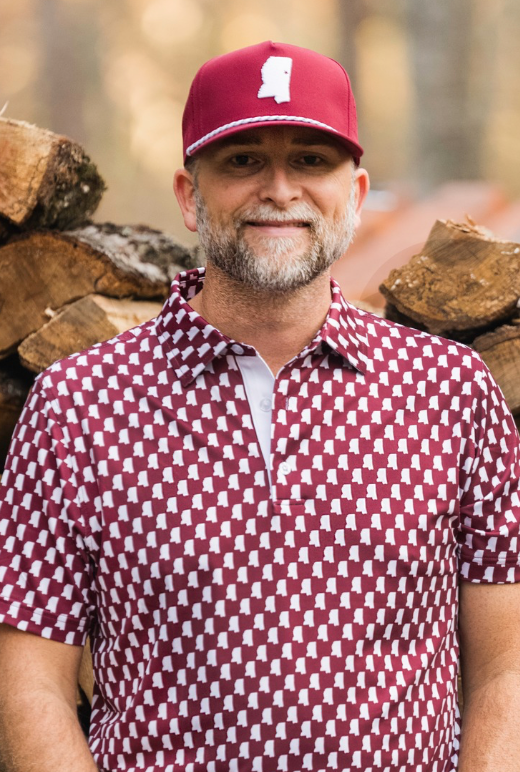 Maroon & White State Performance Polo