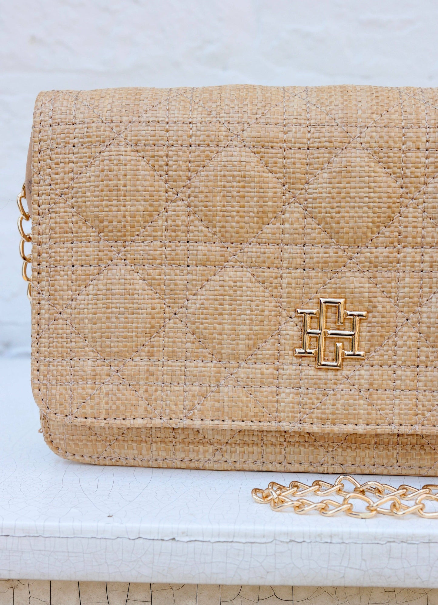 Bryn Clutch/Crossbody Natural Quilted
