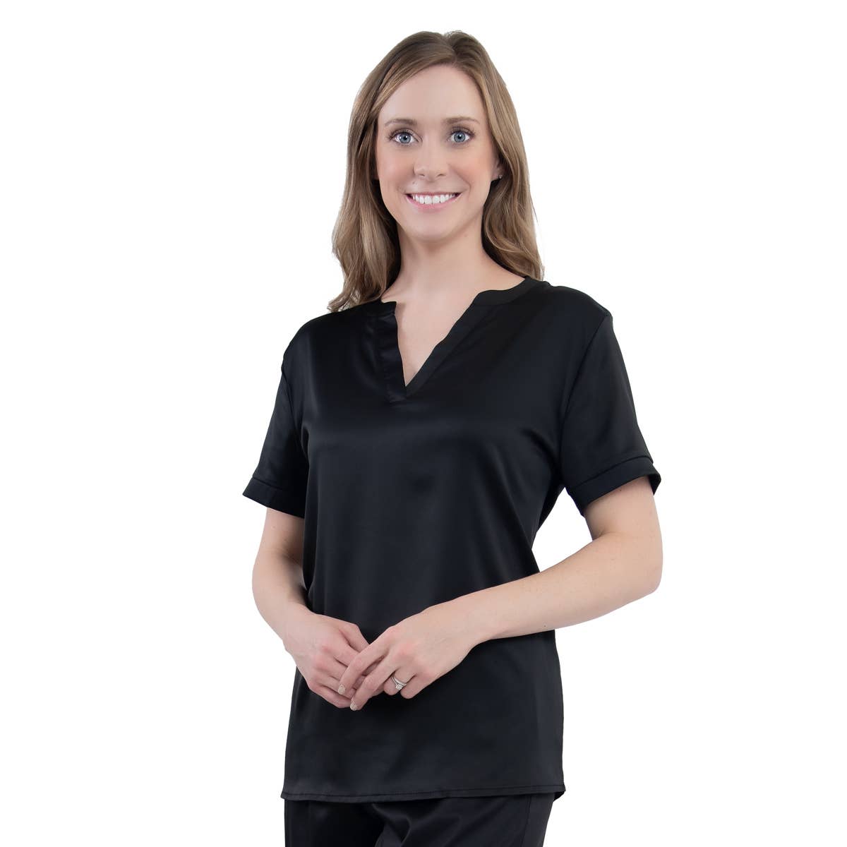 Black Satin Pajama Top
