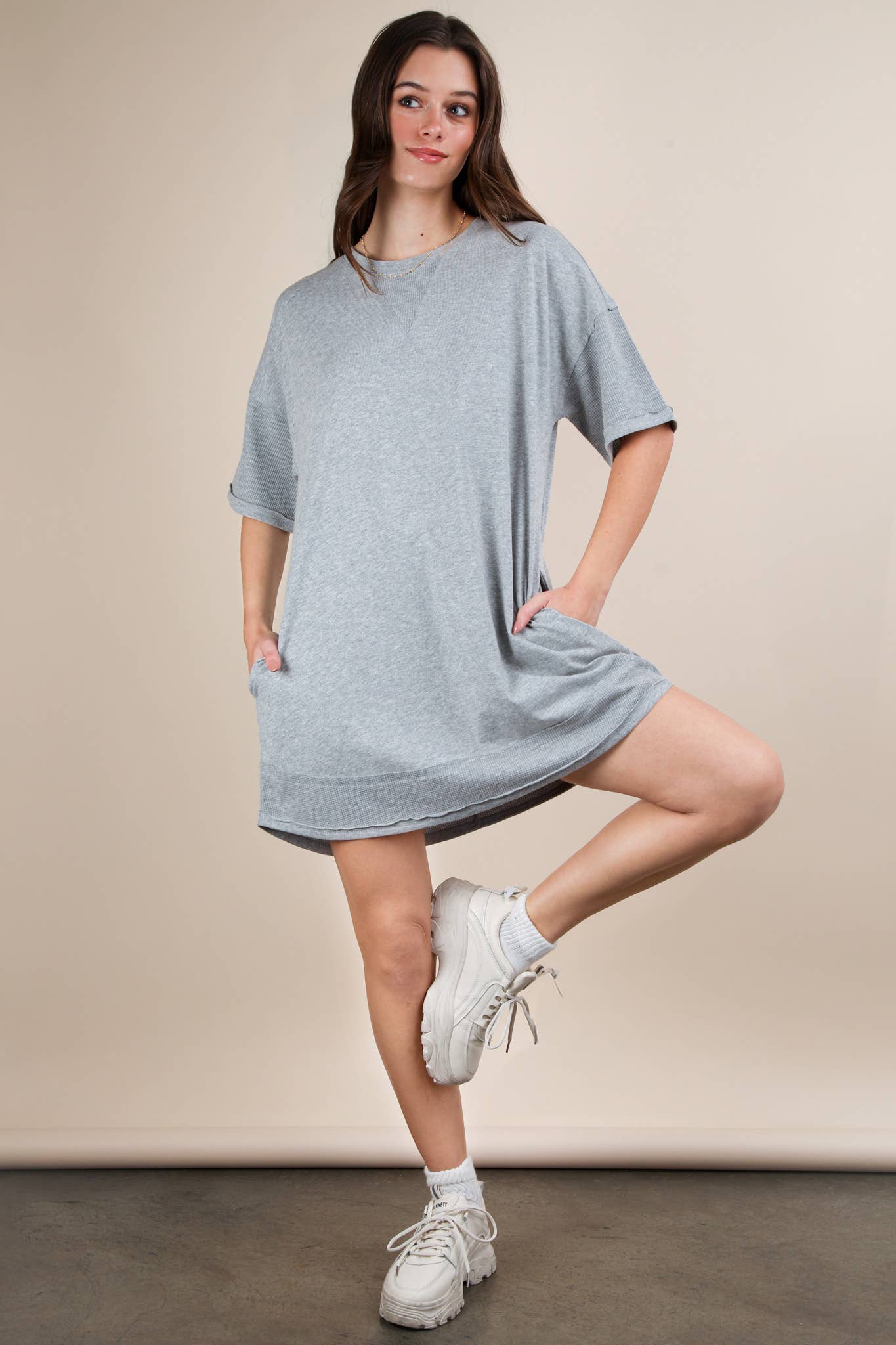Macie Mineral Washed Comfy Knit Dress