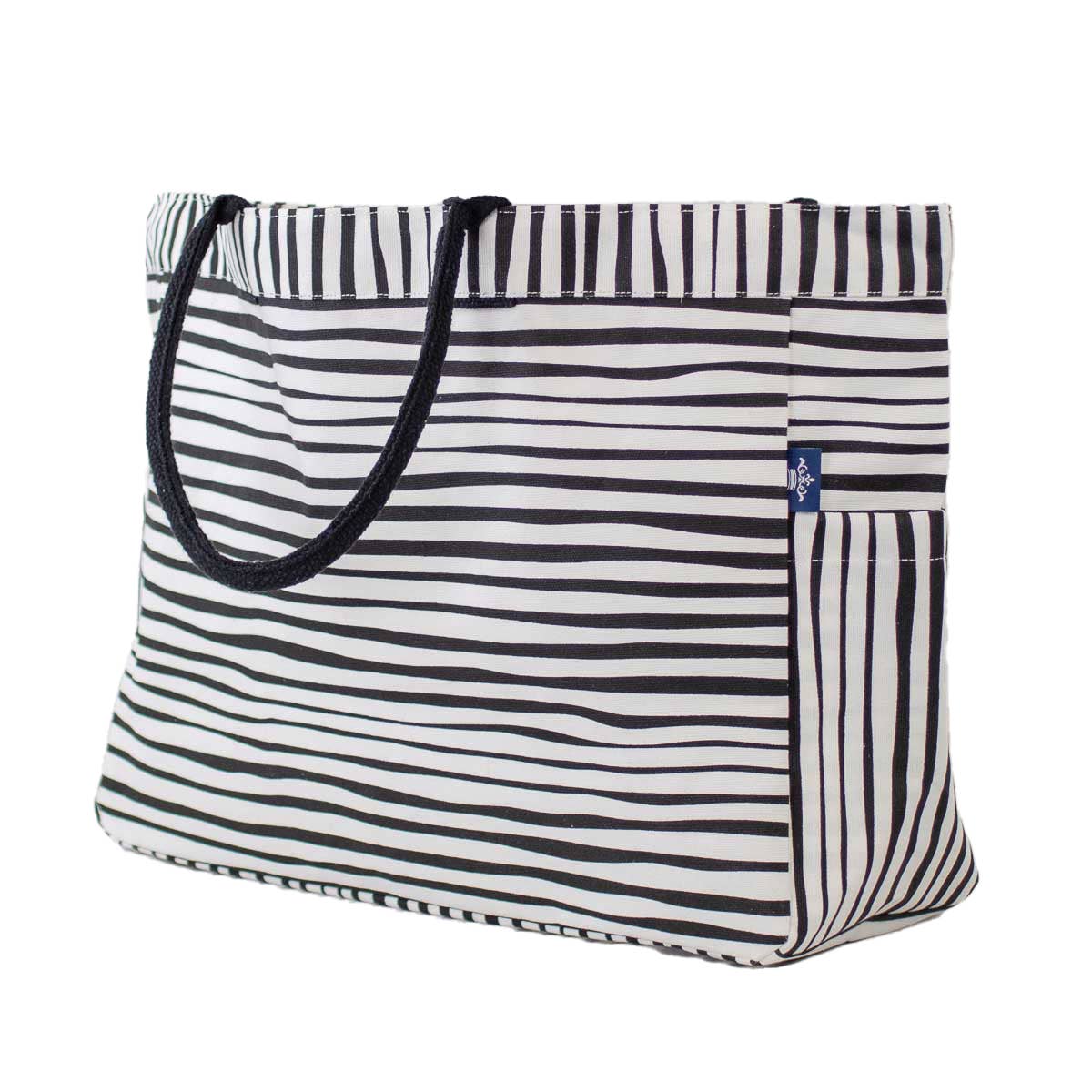 Stripe Durham Tote (White/Black)