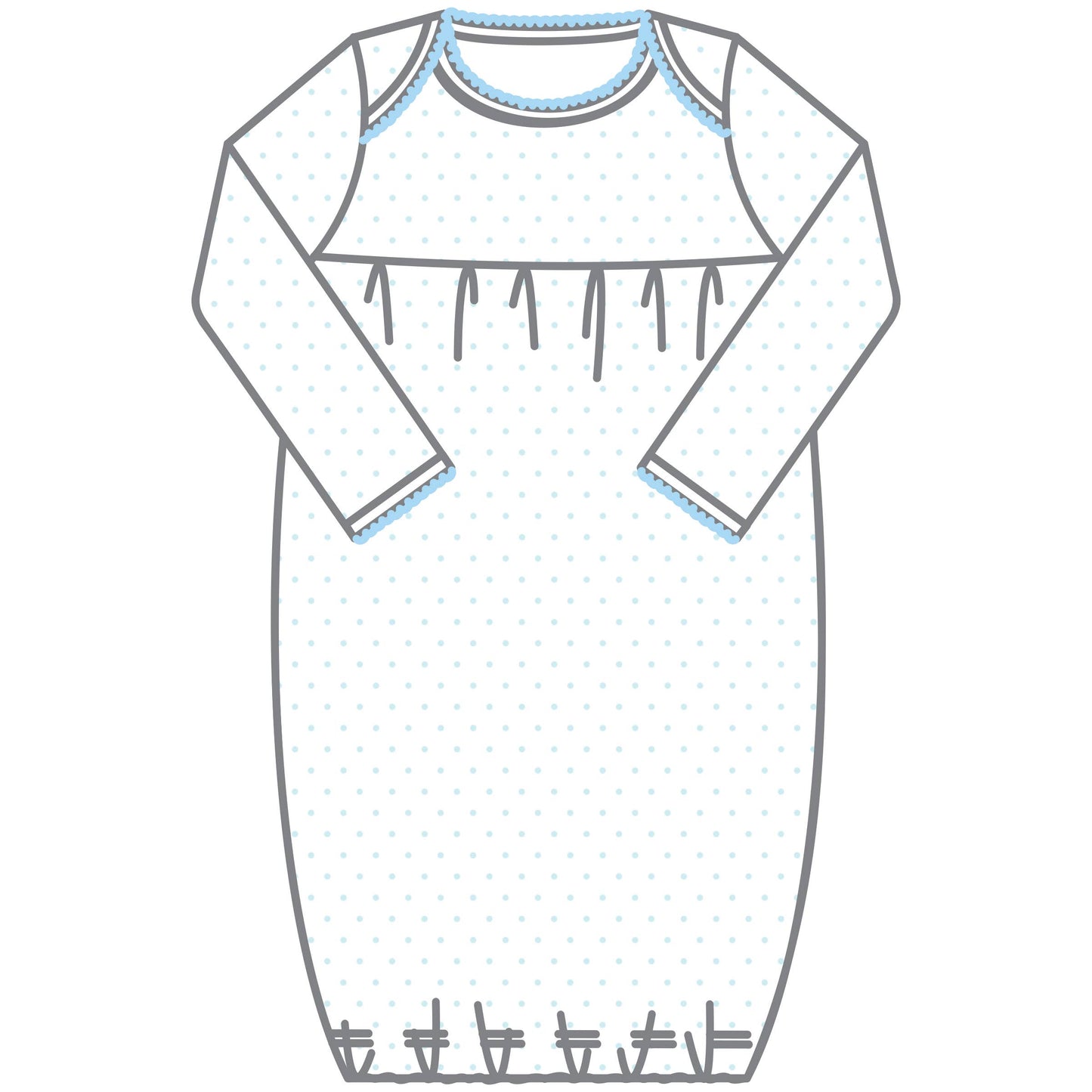 Mini Dots Gown - Blue
