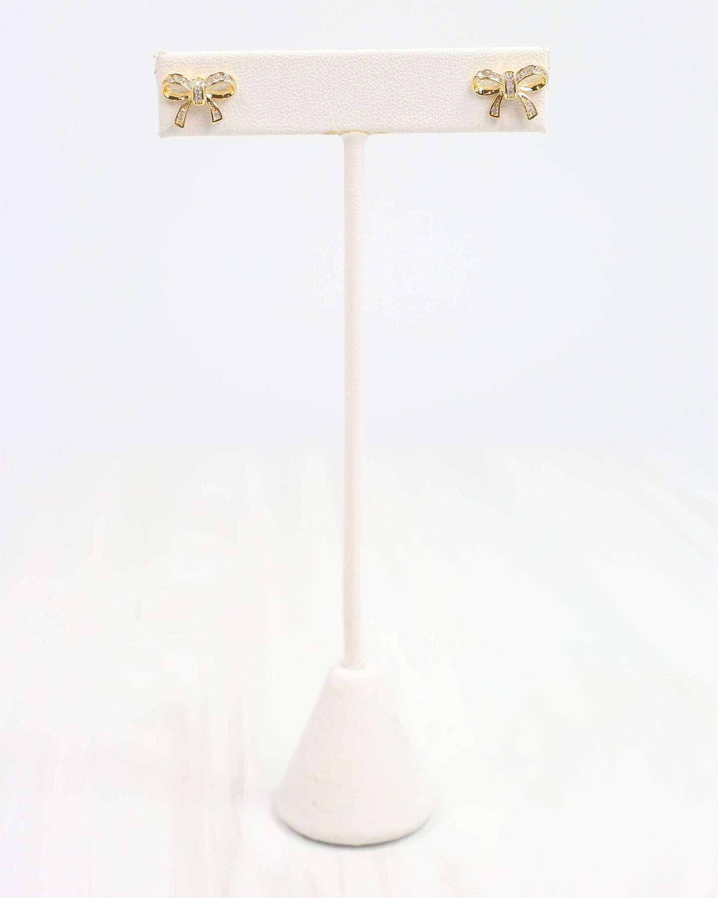 Randa Gold and Crystal Bow Stud Gold