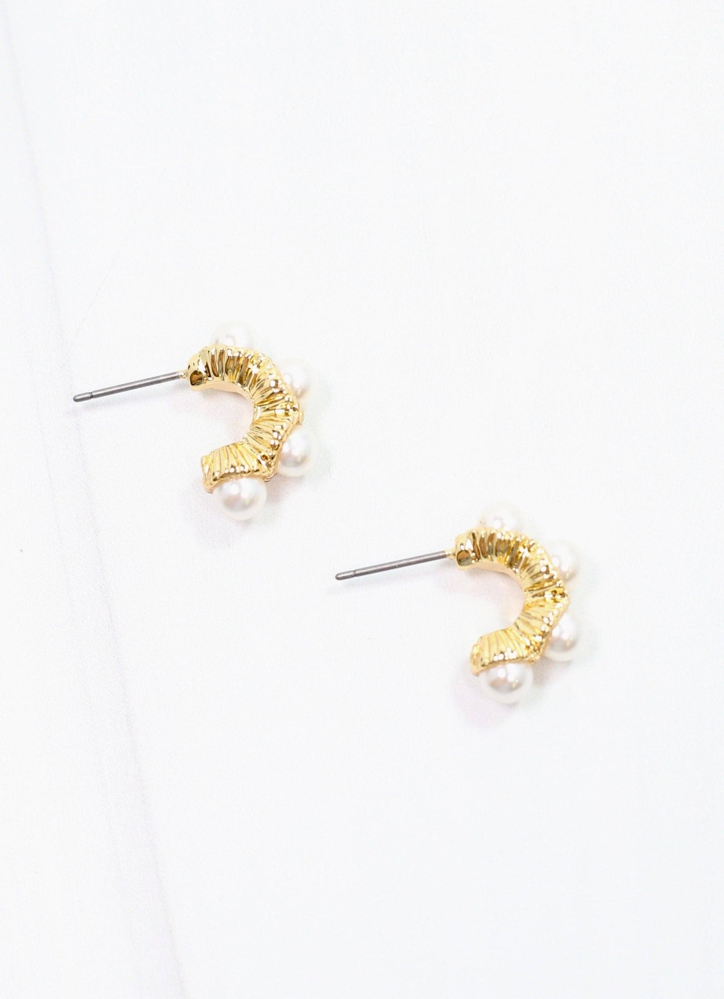 Kebbell Pearl Hoop Earring Gold