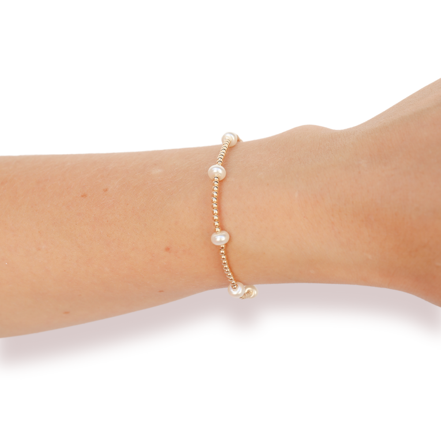Dainty Kate Pearl Bracelet in Gold: Standard 6.75 inch