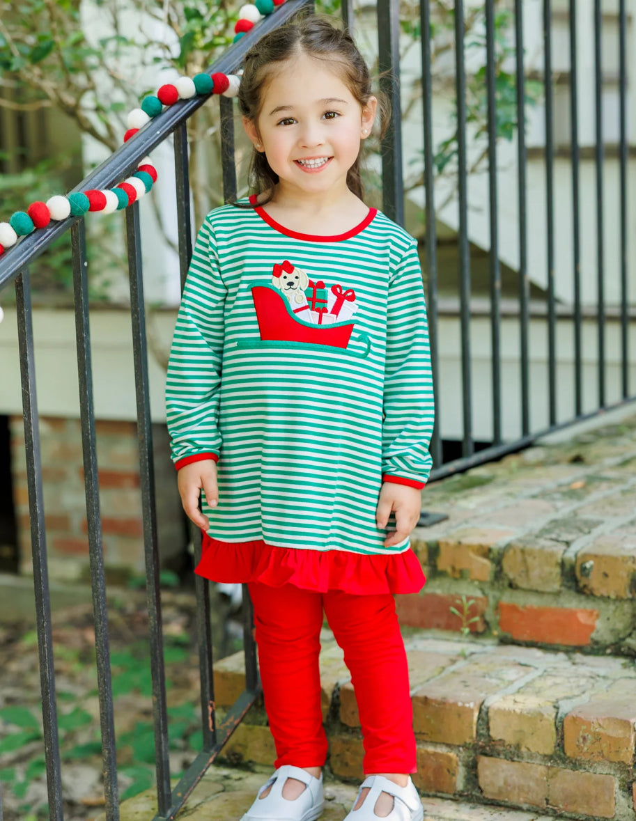 Santa Paws Ruffle Pants Set