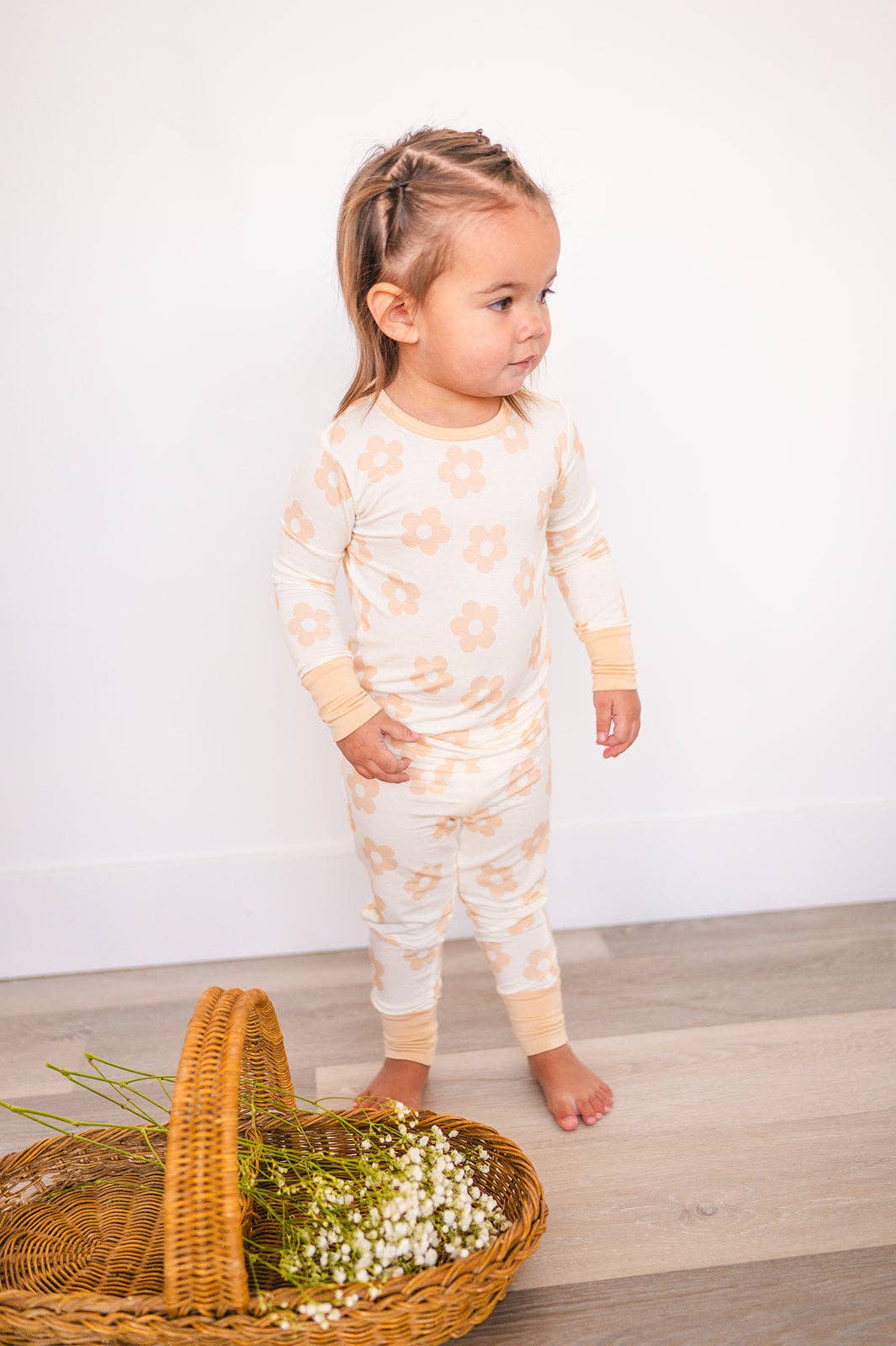 Two-Piece Pajama Set - Tan Daisy