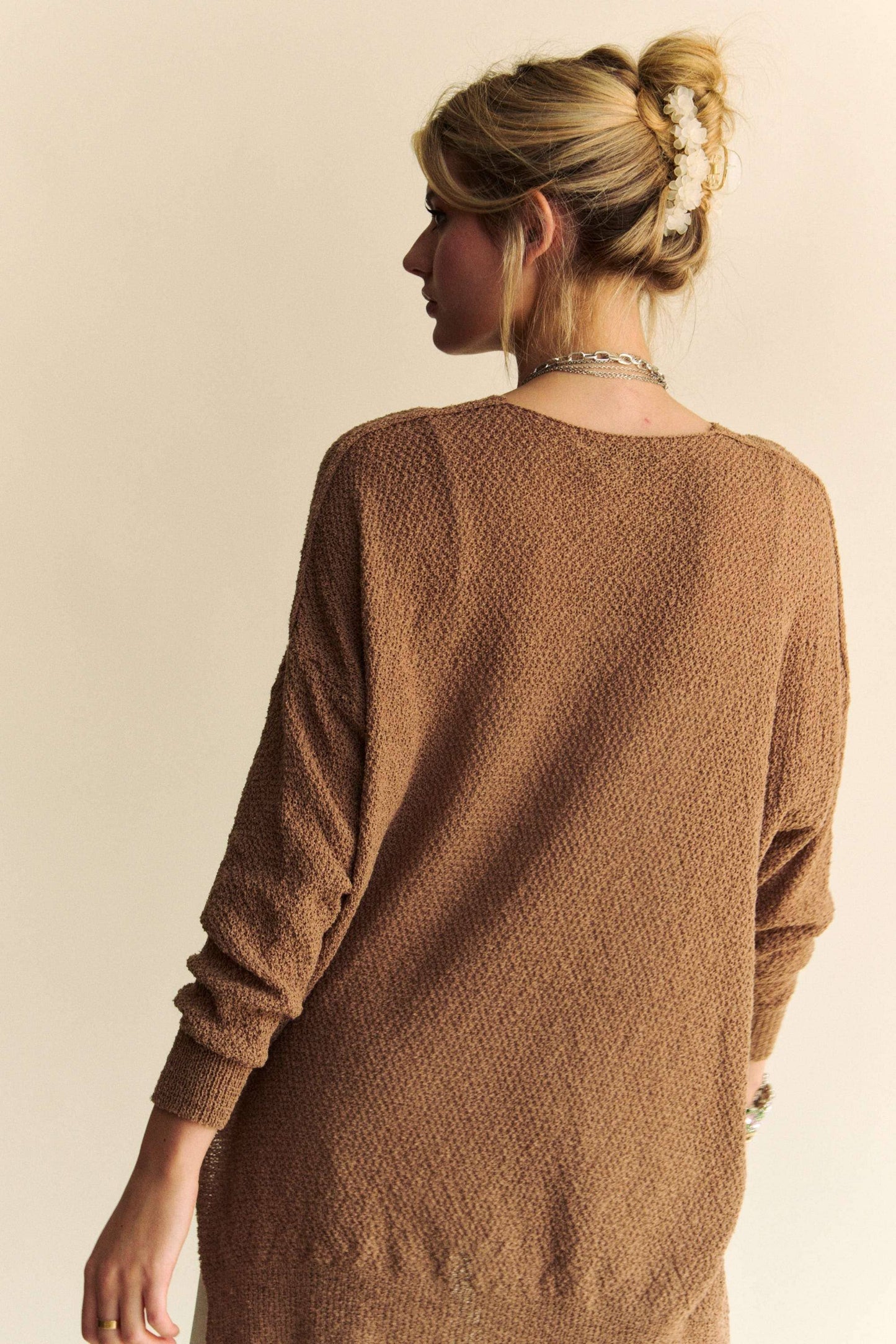 Solid Sweater Top in Mocha