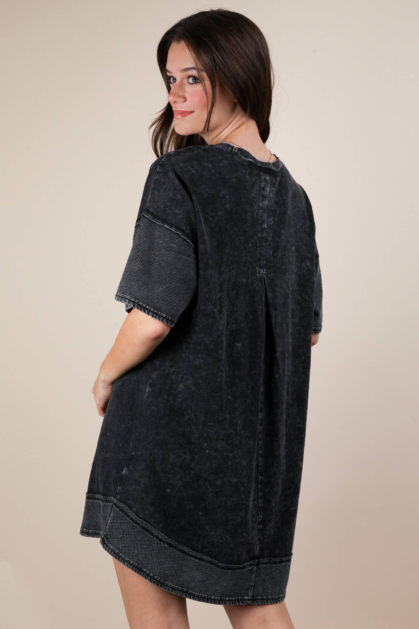 Macie Mineral Washed Comfy Knit Dress