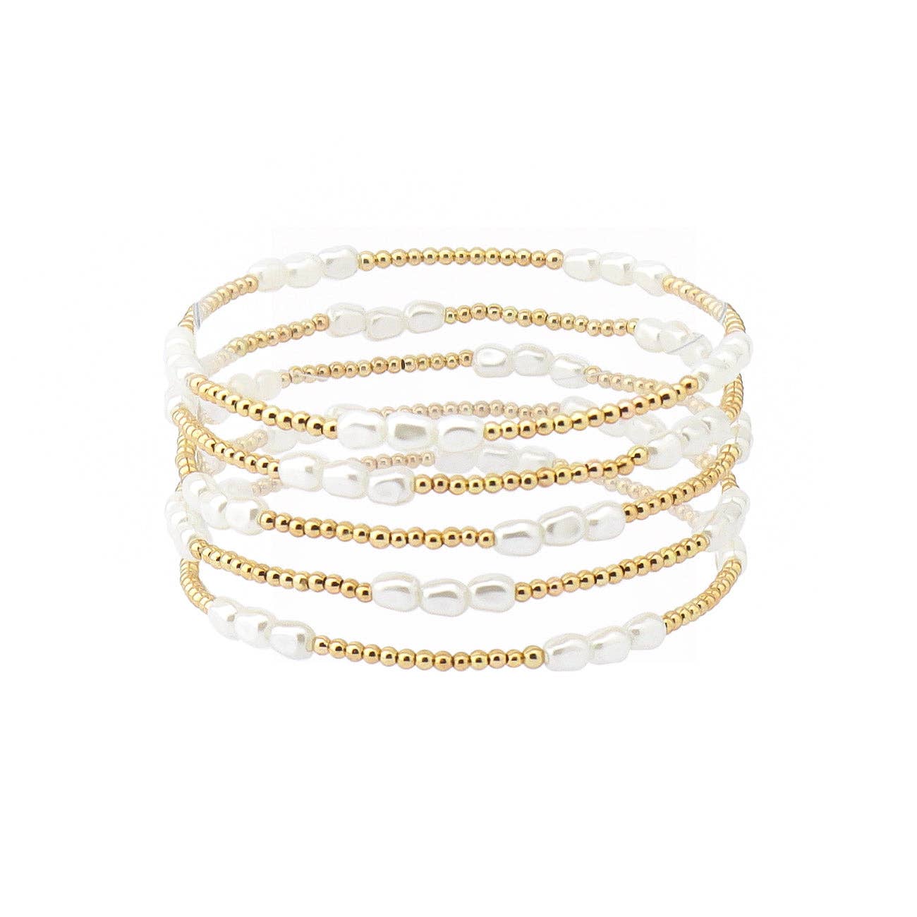 Gold Beaded Pearl Cluster Beaded Set