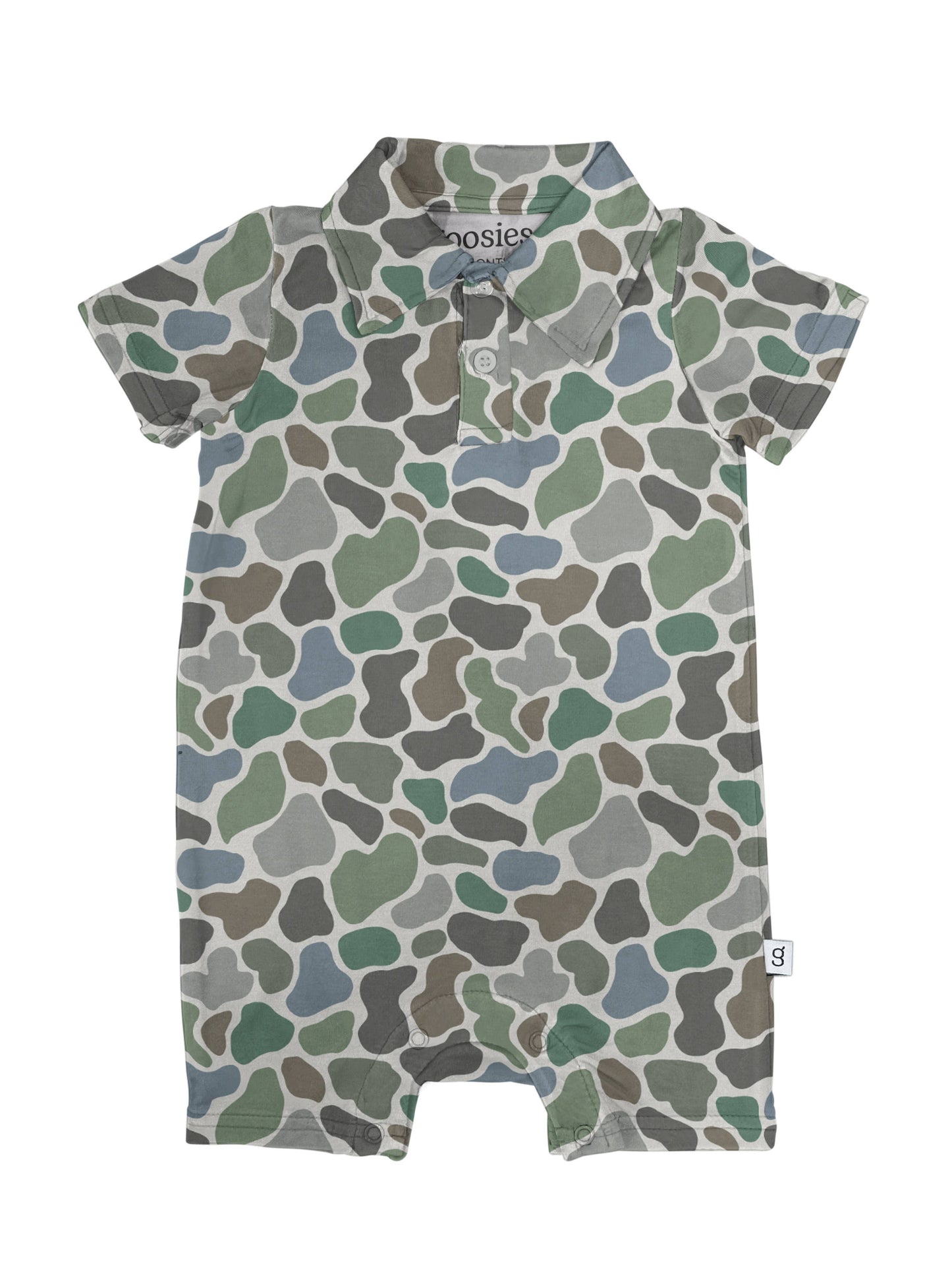 Pebble Camo - SS Polo Romper : 0-3M