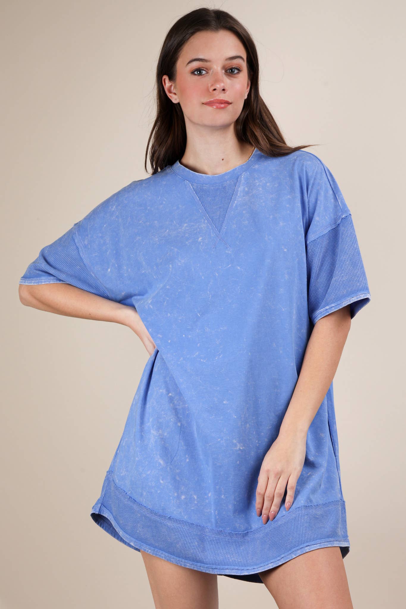 Macie Mineral Washed Comfy Knit Dress