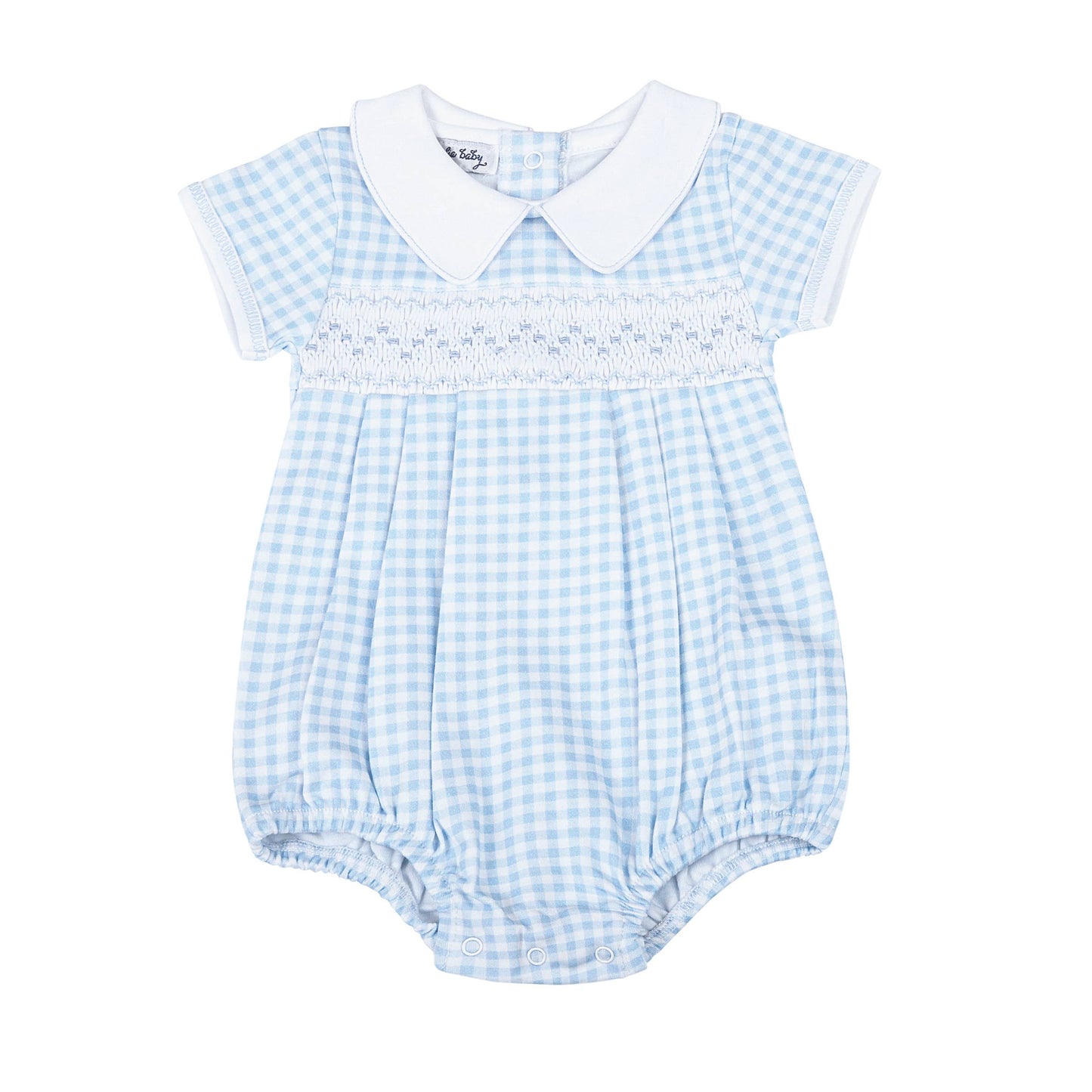 Mini Checks Smocked Collared S/S Bubble