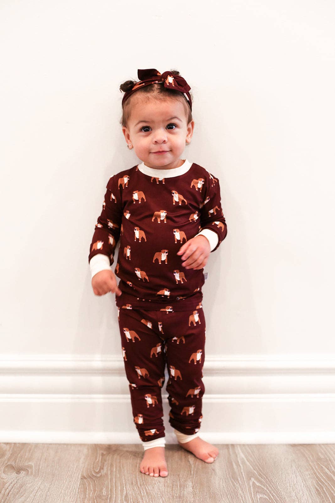 Maroon Bulldog Bamboo Bow Headband