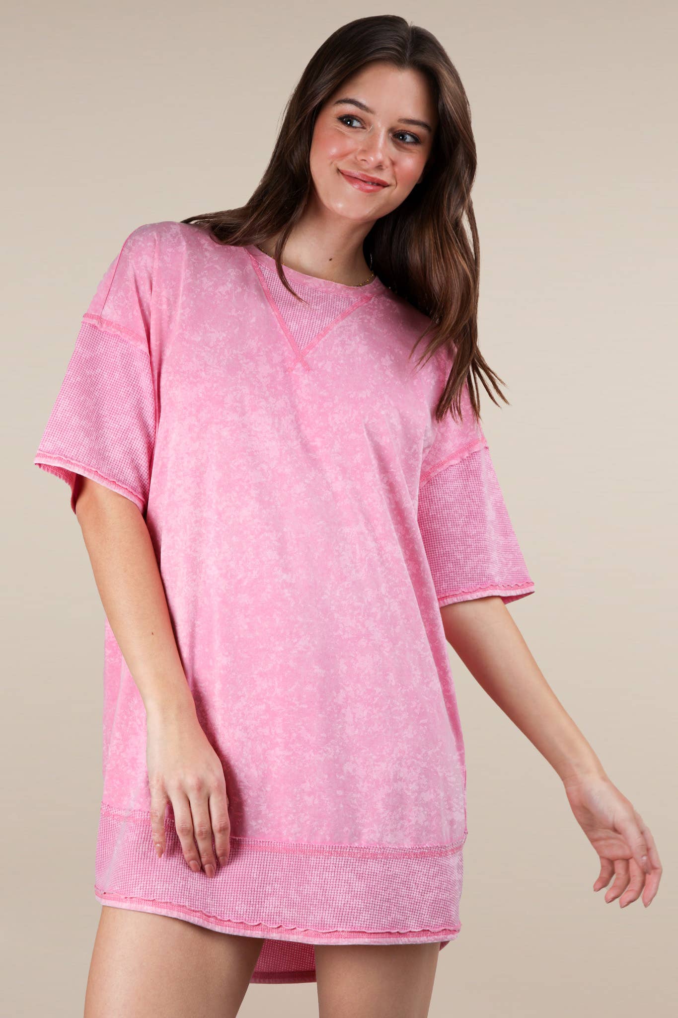 Macie Mineral Washed Comfy Knit Dress