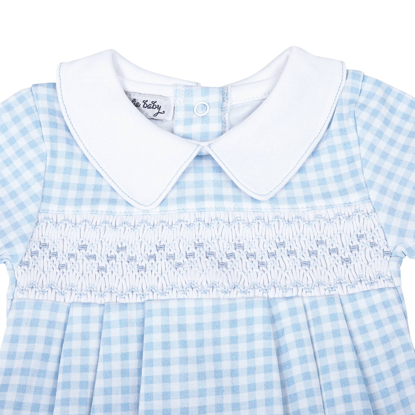 Mini Checks Smocked Collared S/S Bubble