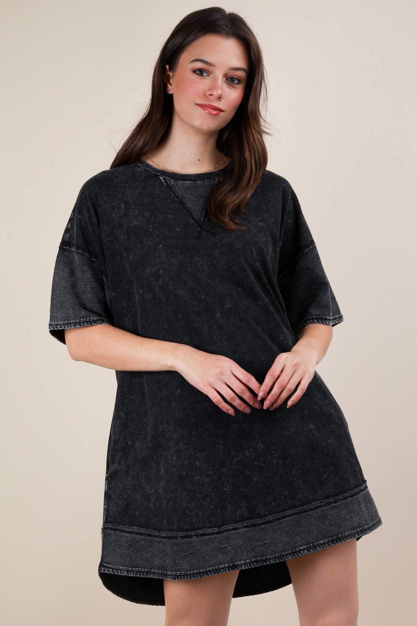 Macie Mineral Washed Comfy Knit Dress