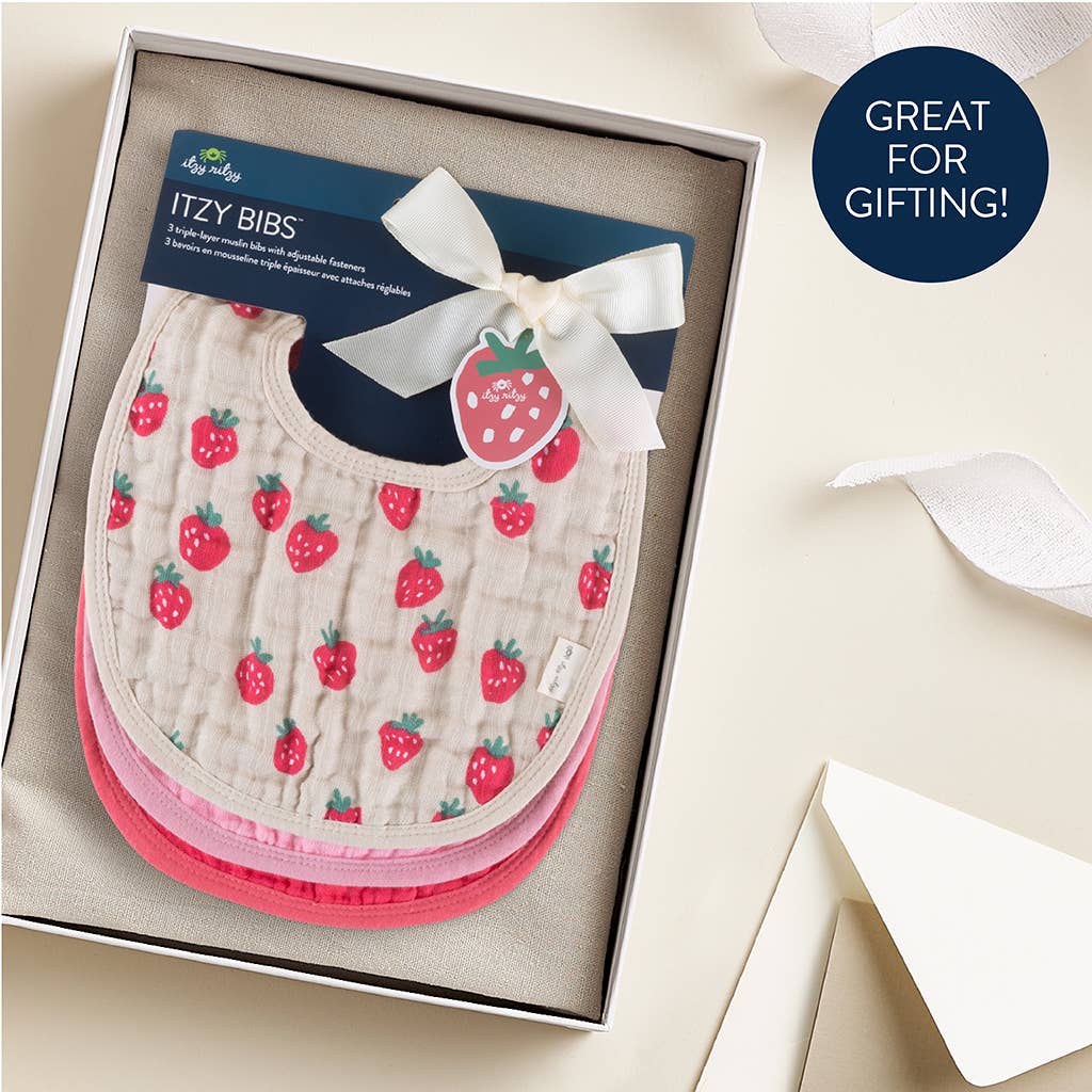 Itzy Bibs™: Strawberries + Cream