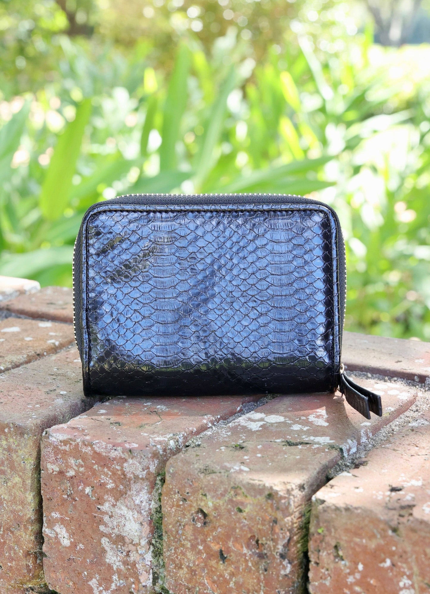 Nadine Zippered Wallet (Black Snake)