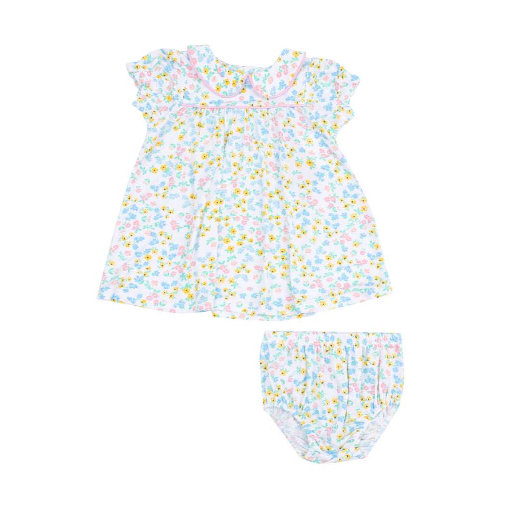 Caroline’s Calico Classic Puff Sleeve Babydoll Dress & Bloomers