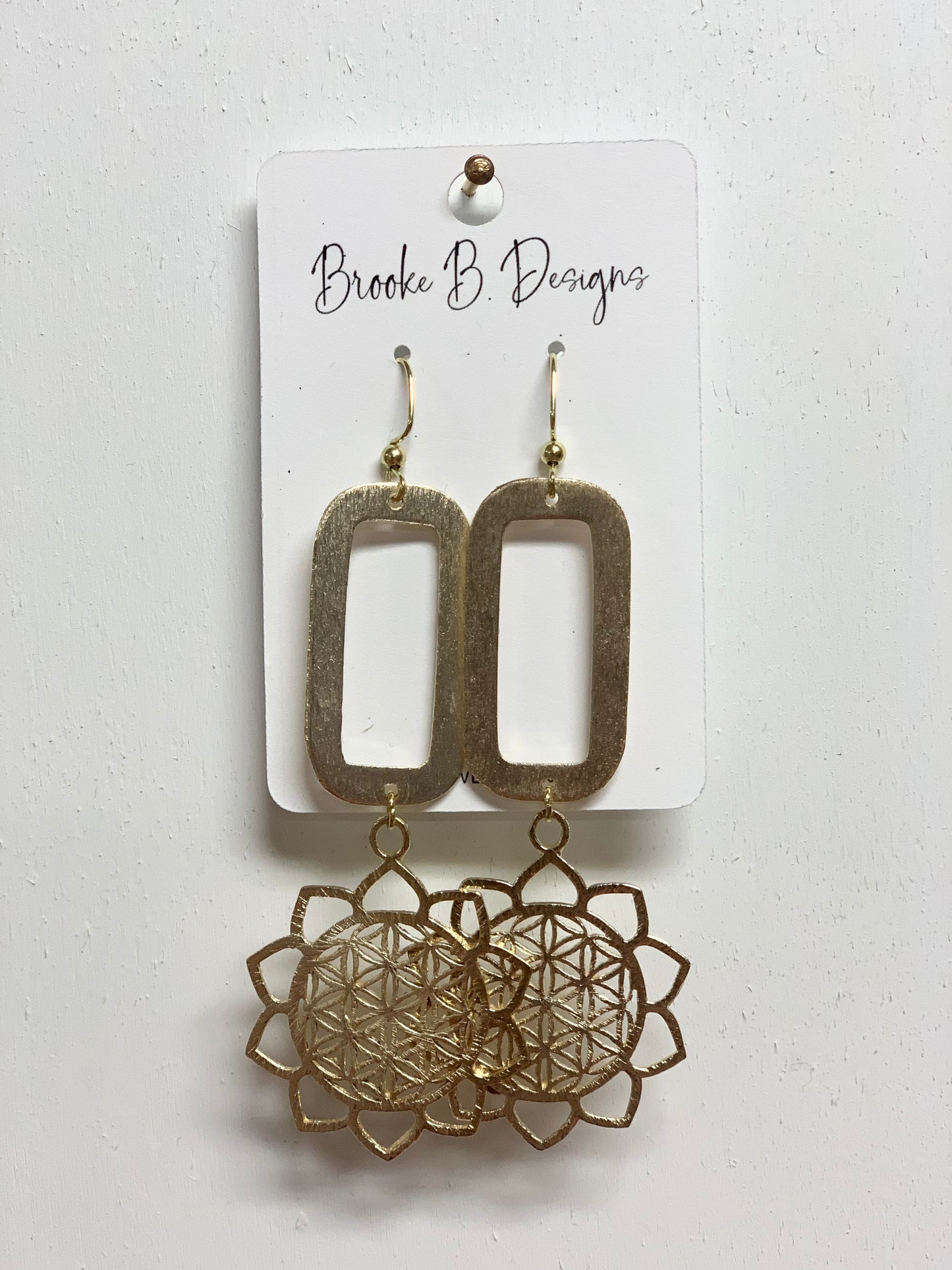 Rectangle + Sun Earrings