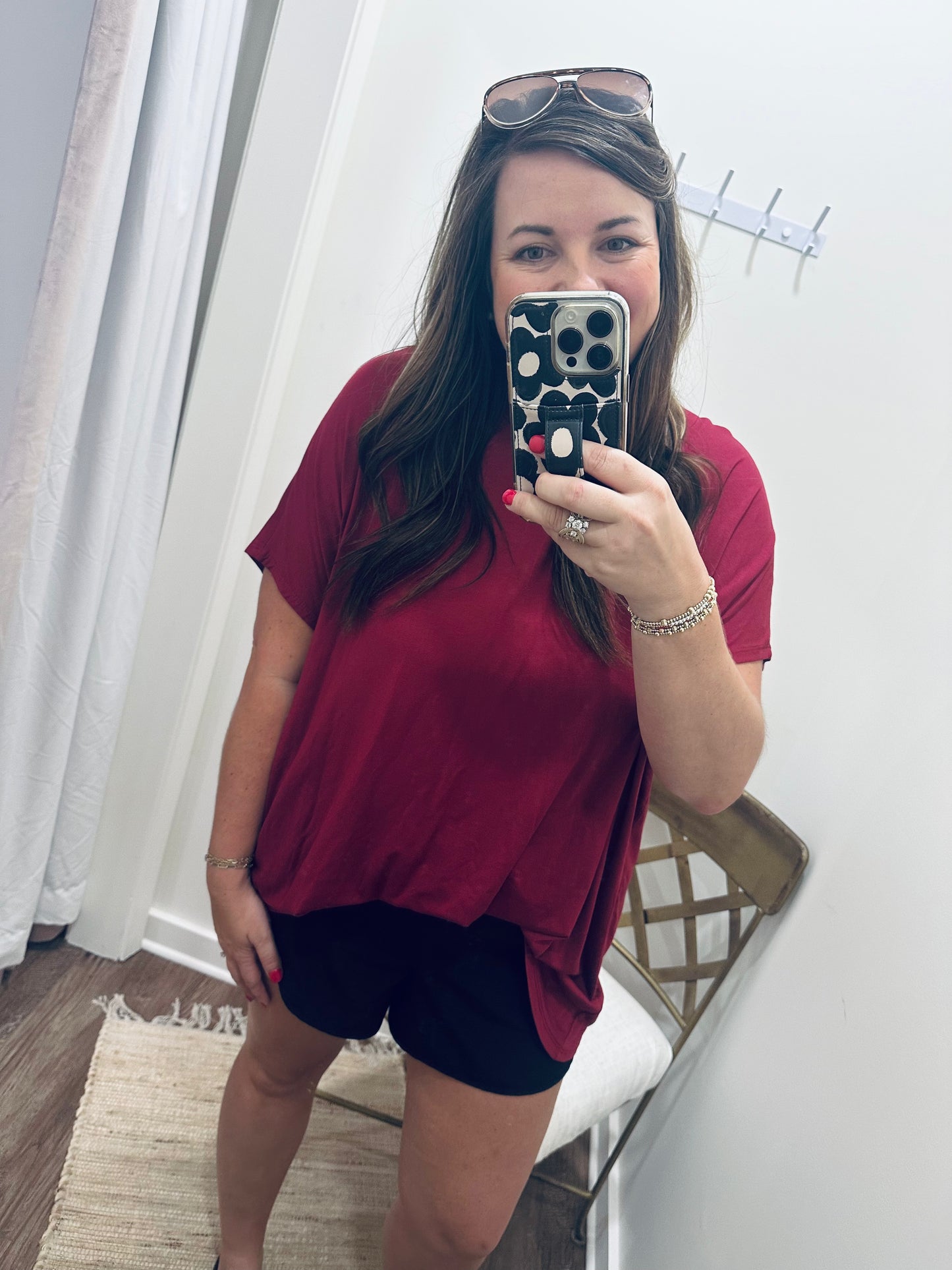 Billie Oversized Top (Maroon or Red)