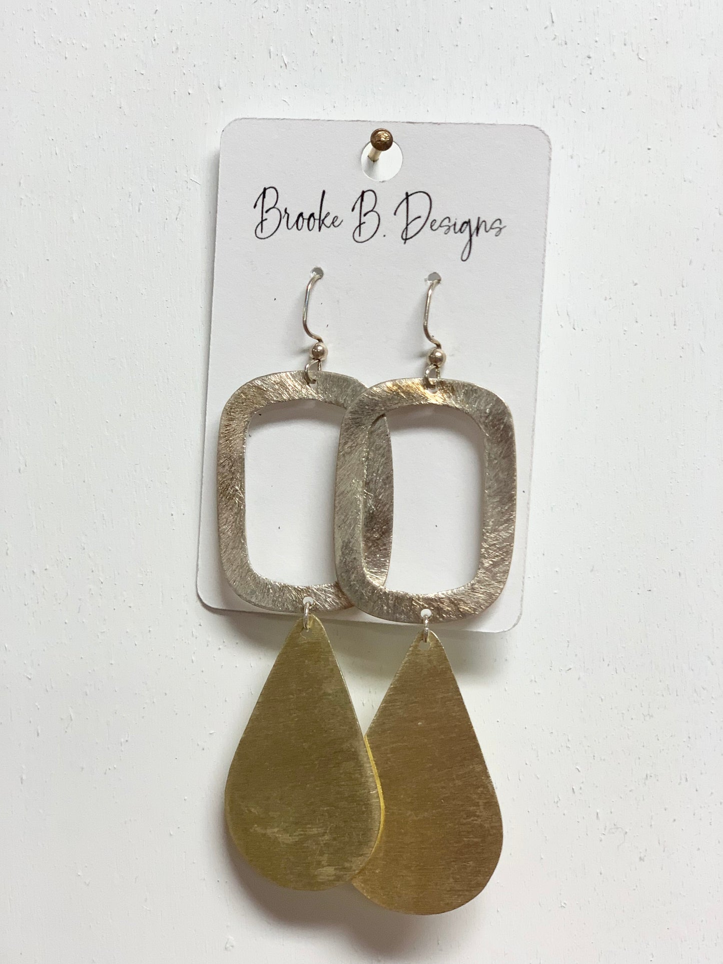 Rectangle + Teardrop Earrings