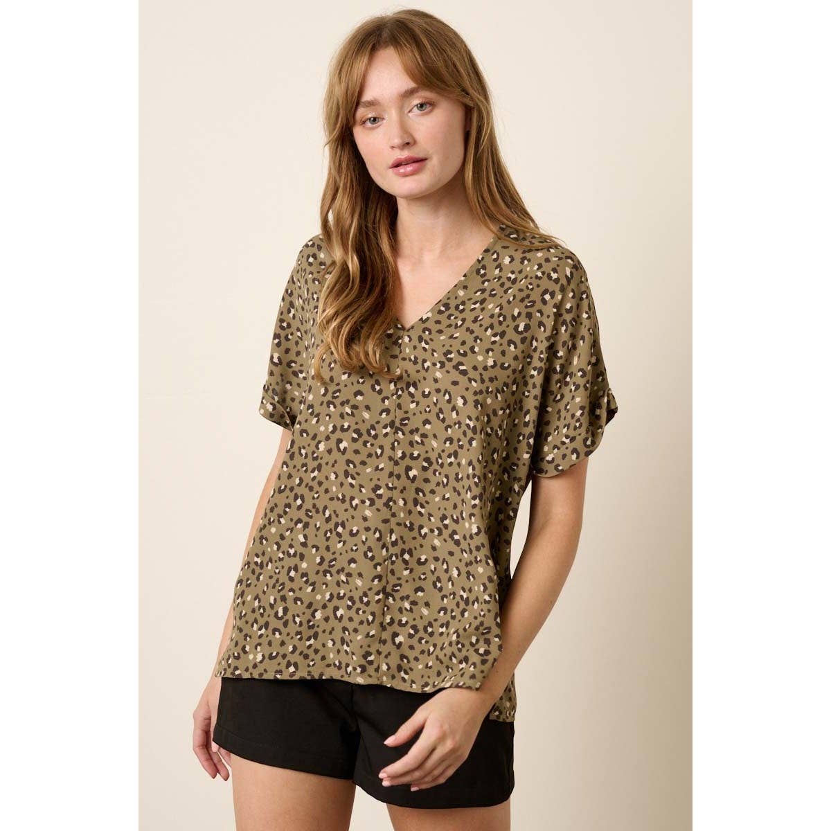 Animal Print Woven Top