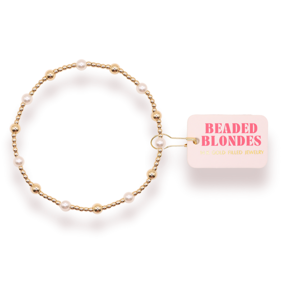 June Pearl + Gold Alternating Bracelet: Standard