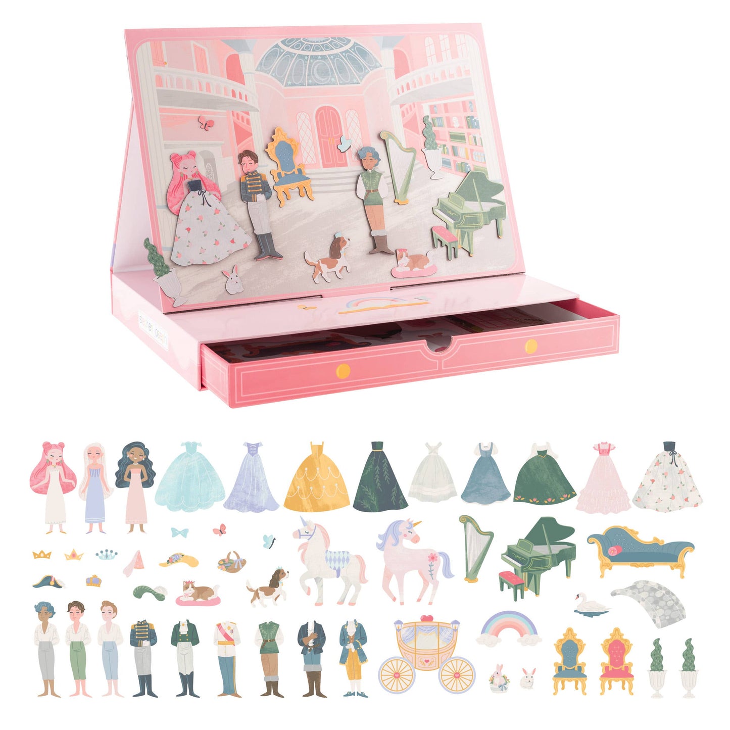 Magnetic Scene Drawer Toy Set for Kids: Princess