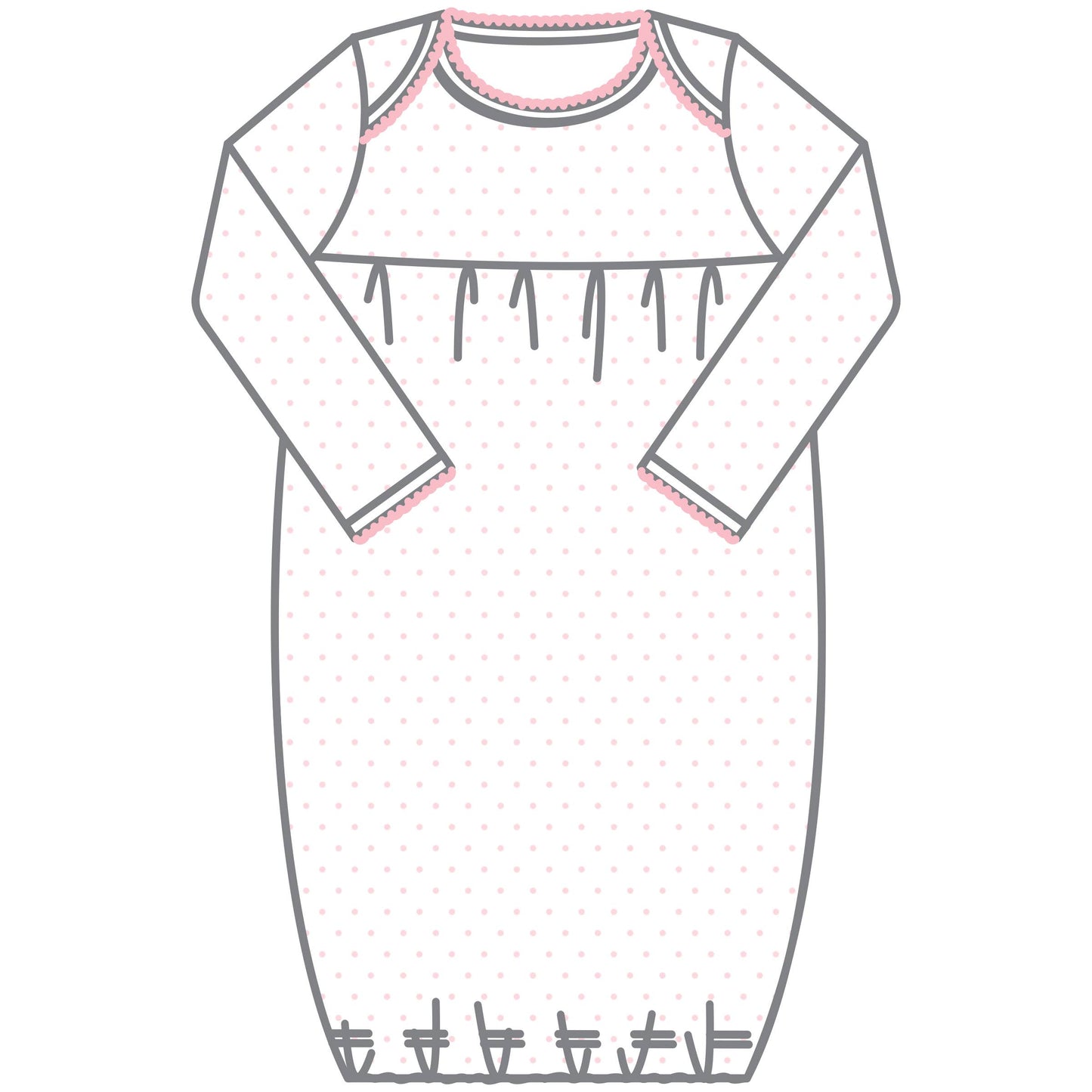 Mini Dots Gown - Pink