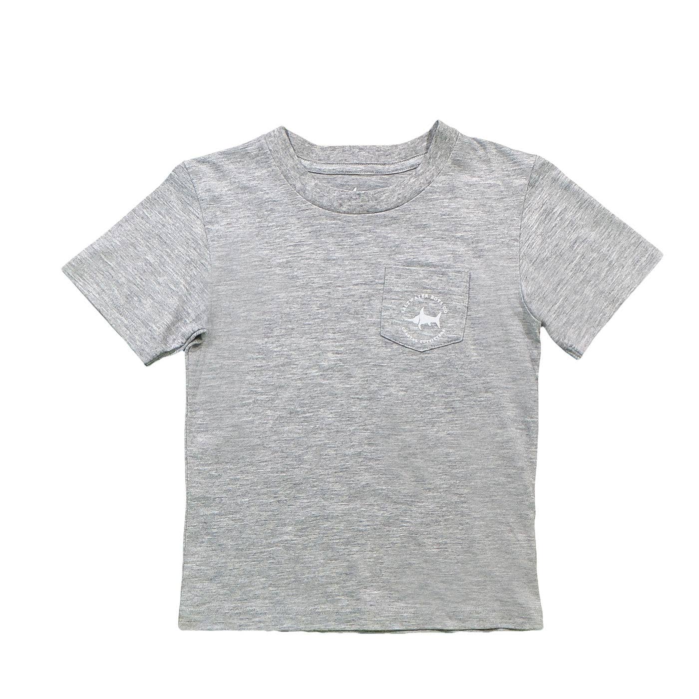 Flag Graphic Boys Tee: Grey Heather