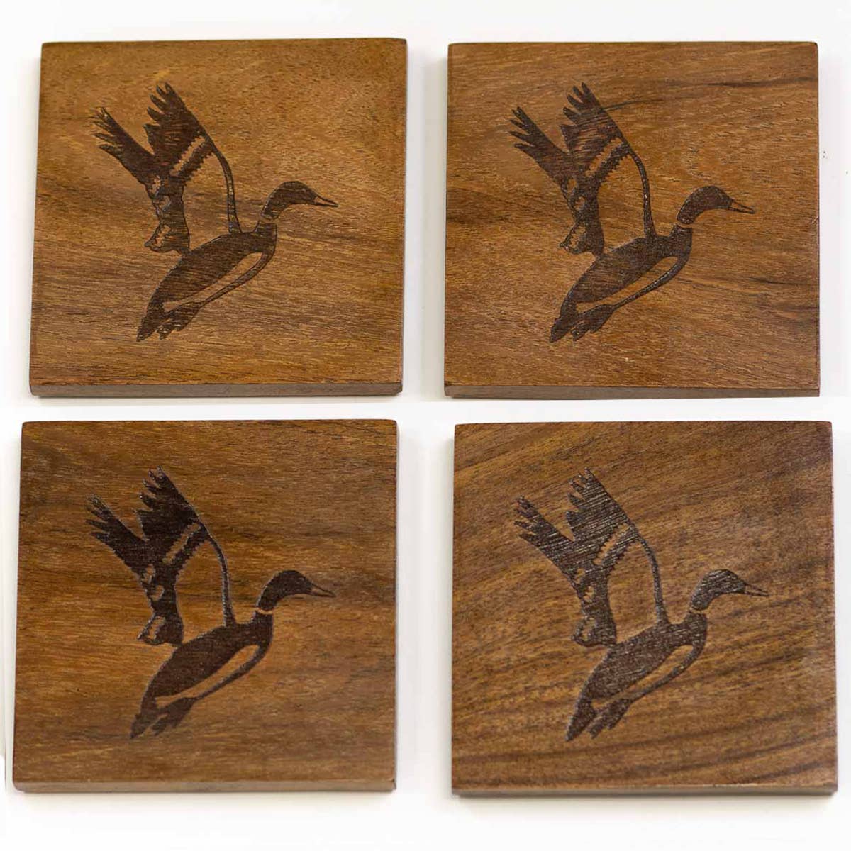 Duck Etched Wood Coasters