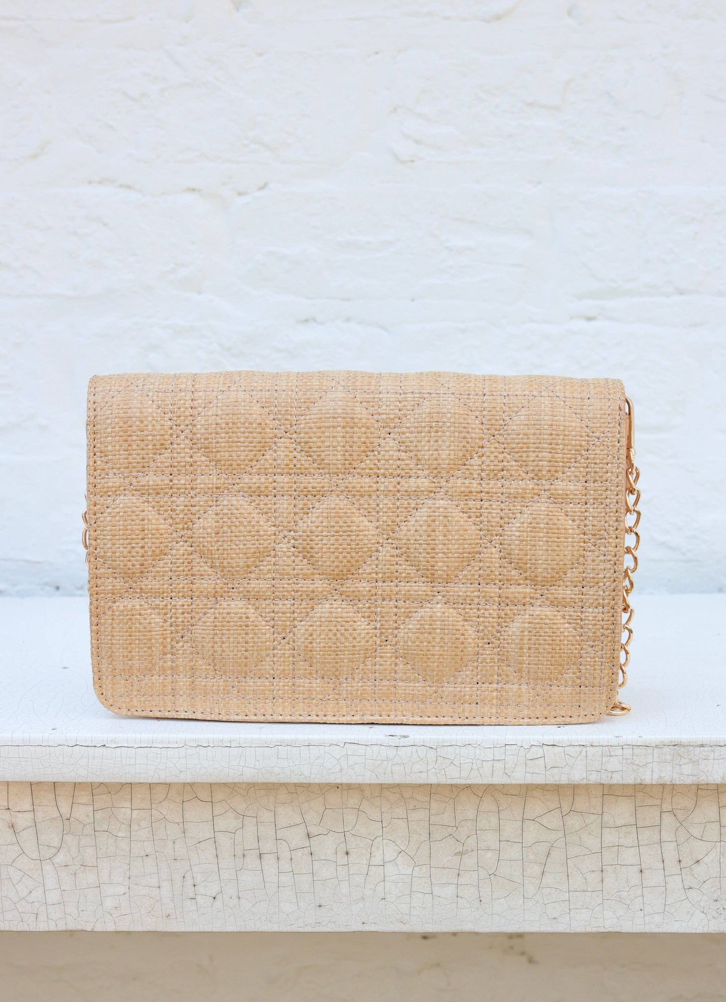 Bryn Clutch/Crossbody Natural Quilted