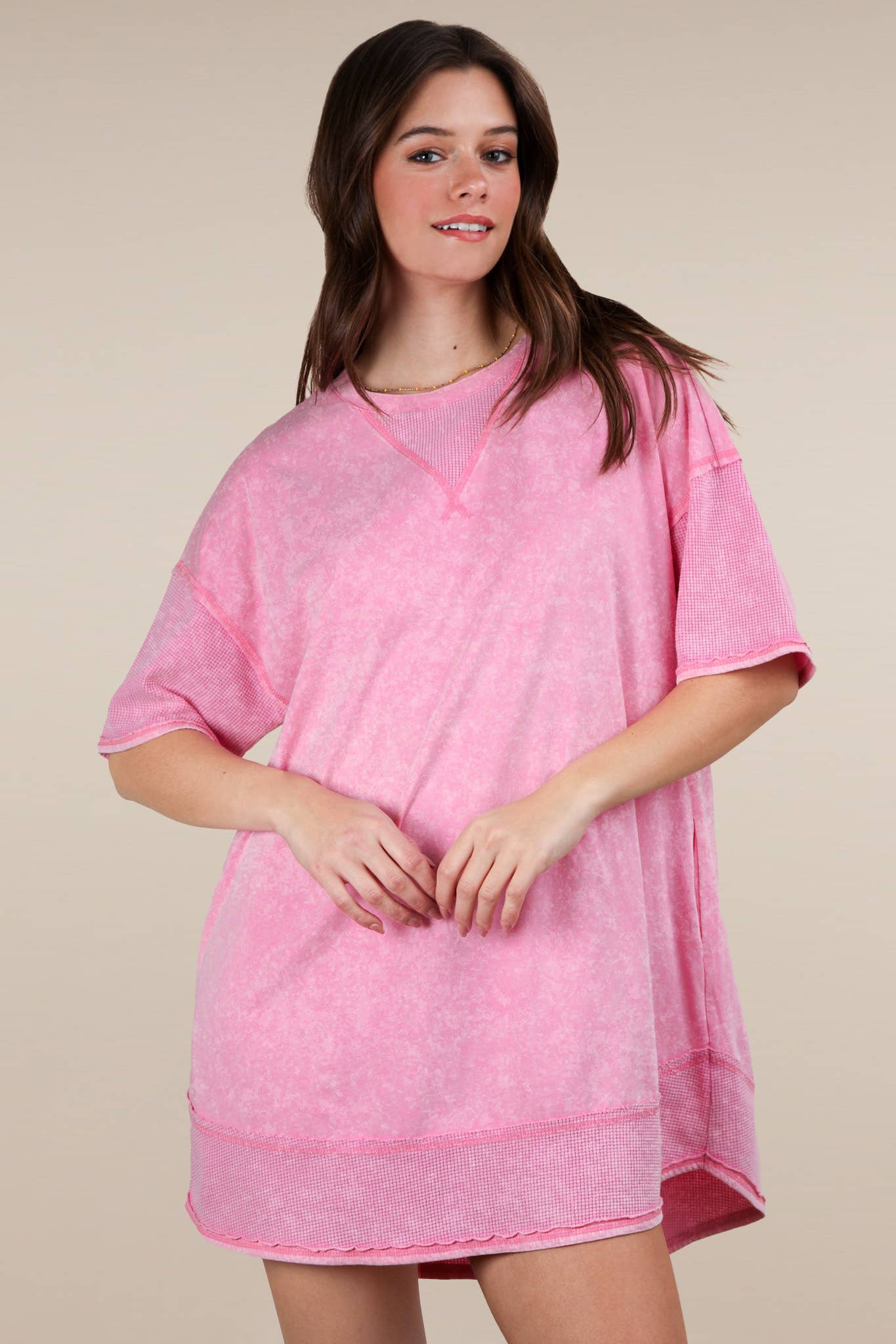 Macie Mineral Washed Comfy Knit Dress