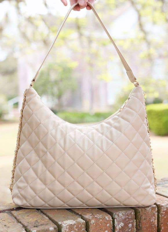 Maeve Quilted Tote (Taupe)
