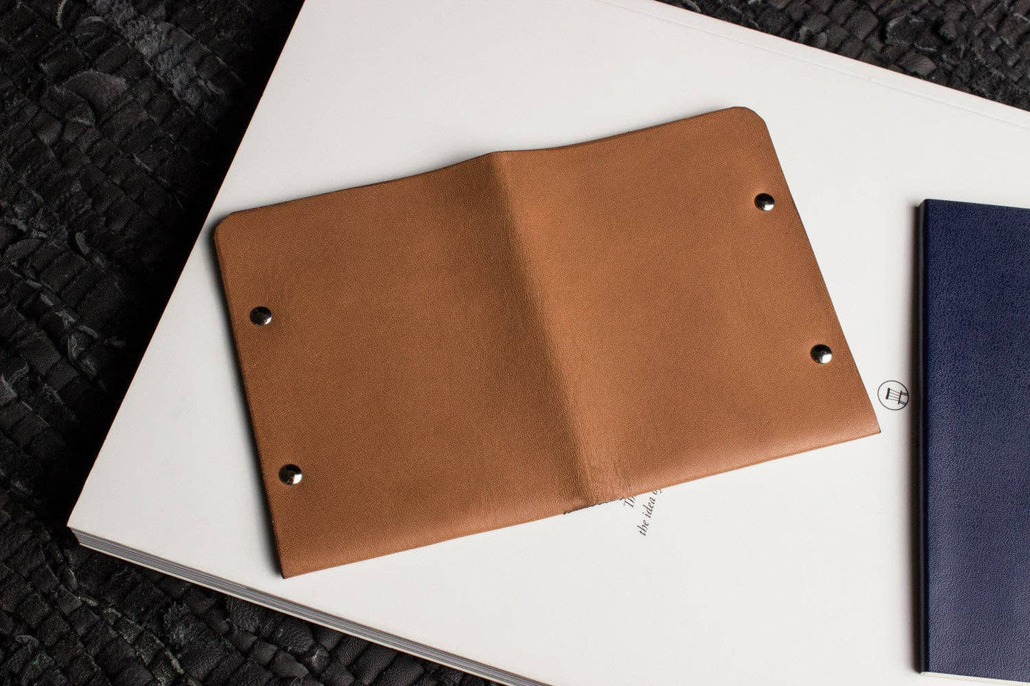 Unstitched Leather Twofold Wallet: Brown