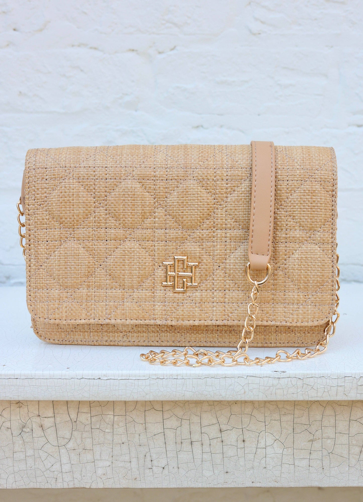 Bryn Clutch/Crossbody Natural Quilted