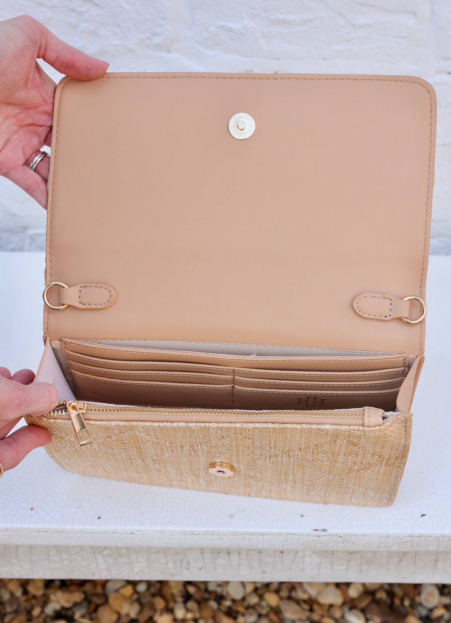 Bryn Clutch/Crossbody Natural Quilted