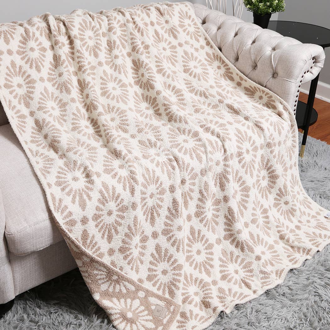 Floral Damask Throw Blanket