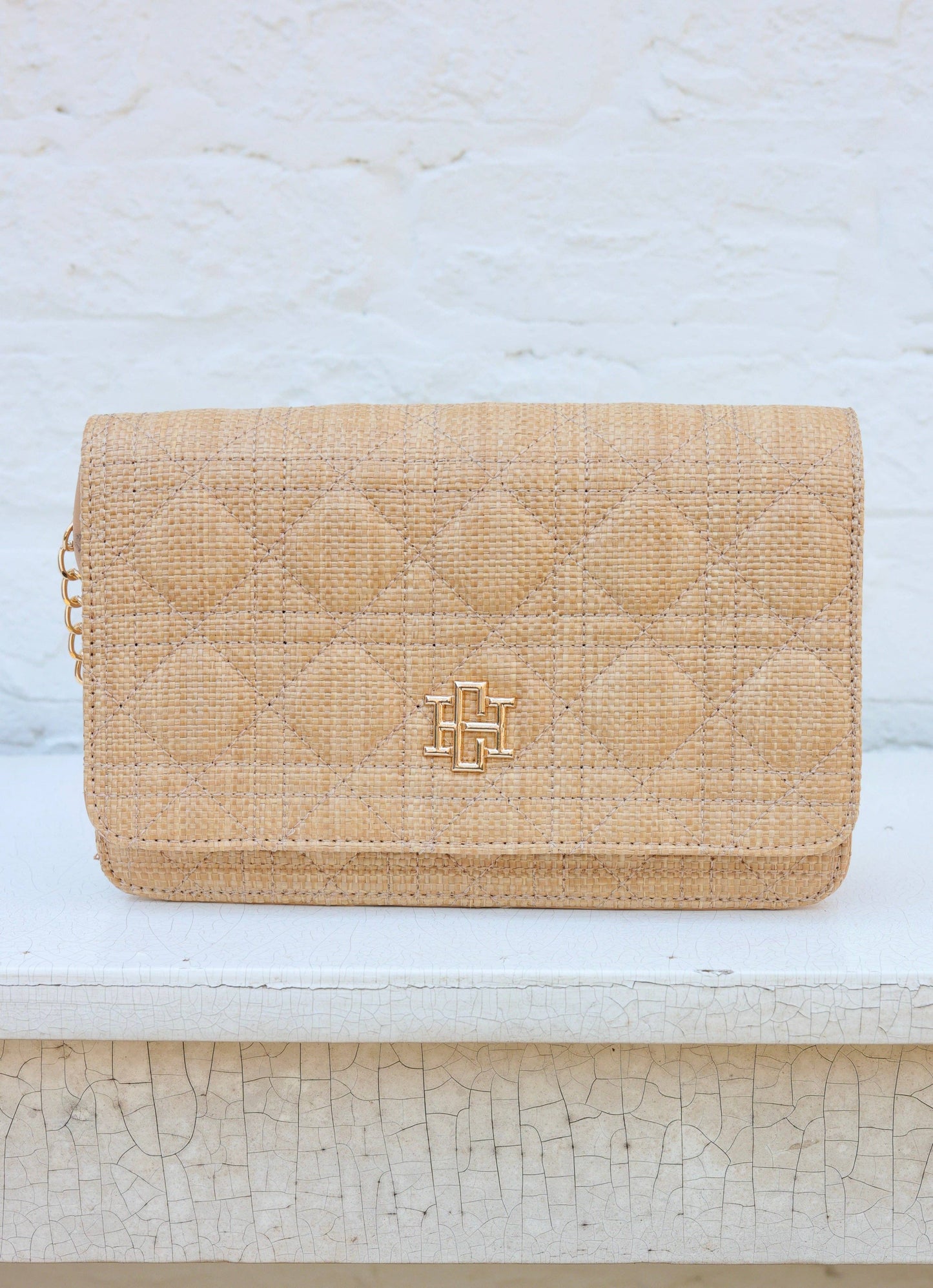 Bryn Clutch/Crossbody Natural Quilted