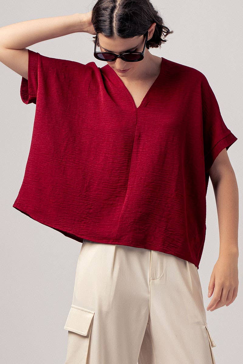 The Grace Oversized Knit Top (Burgundy)