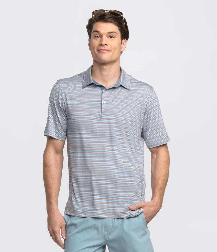 Sawgrass Stripe Polo (Blue Lagoon)