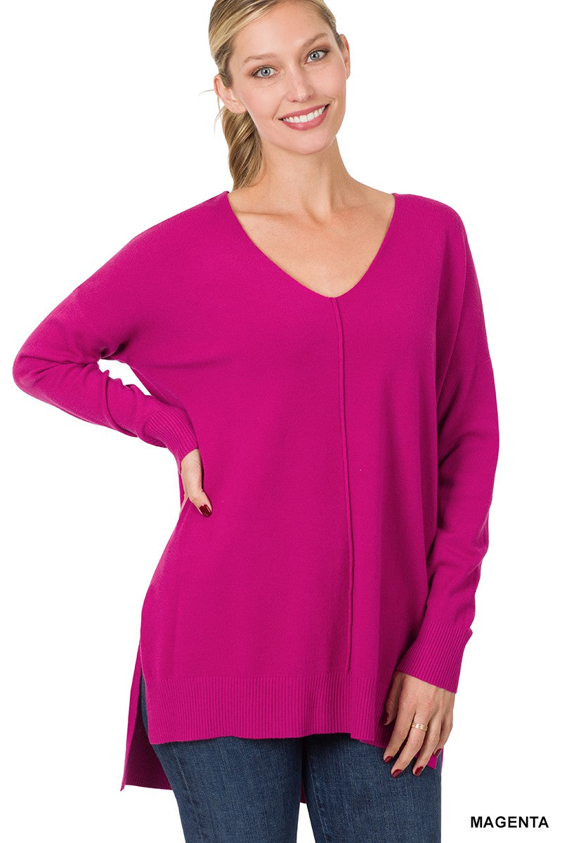 Hi Low Front Seam Sweater